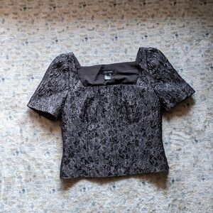 Club Monaco Black Textured Blouse